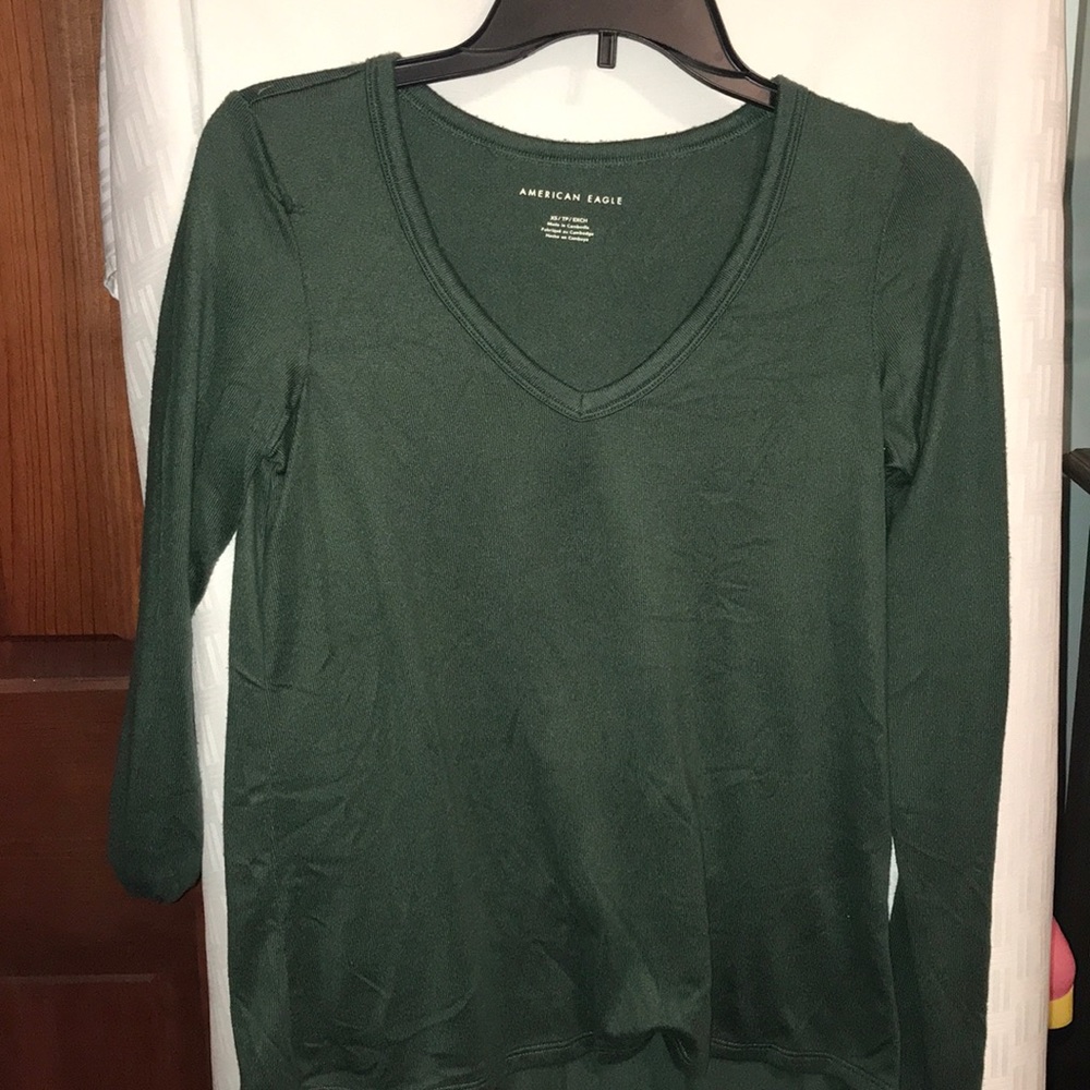 Silky Long Sleeve V Neck